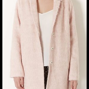 TOPSHOP Pink Fluffy Swing Coat